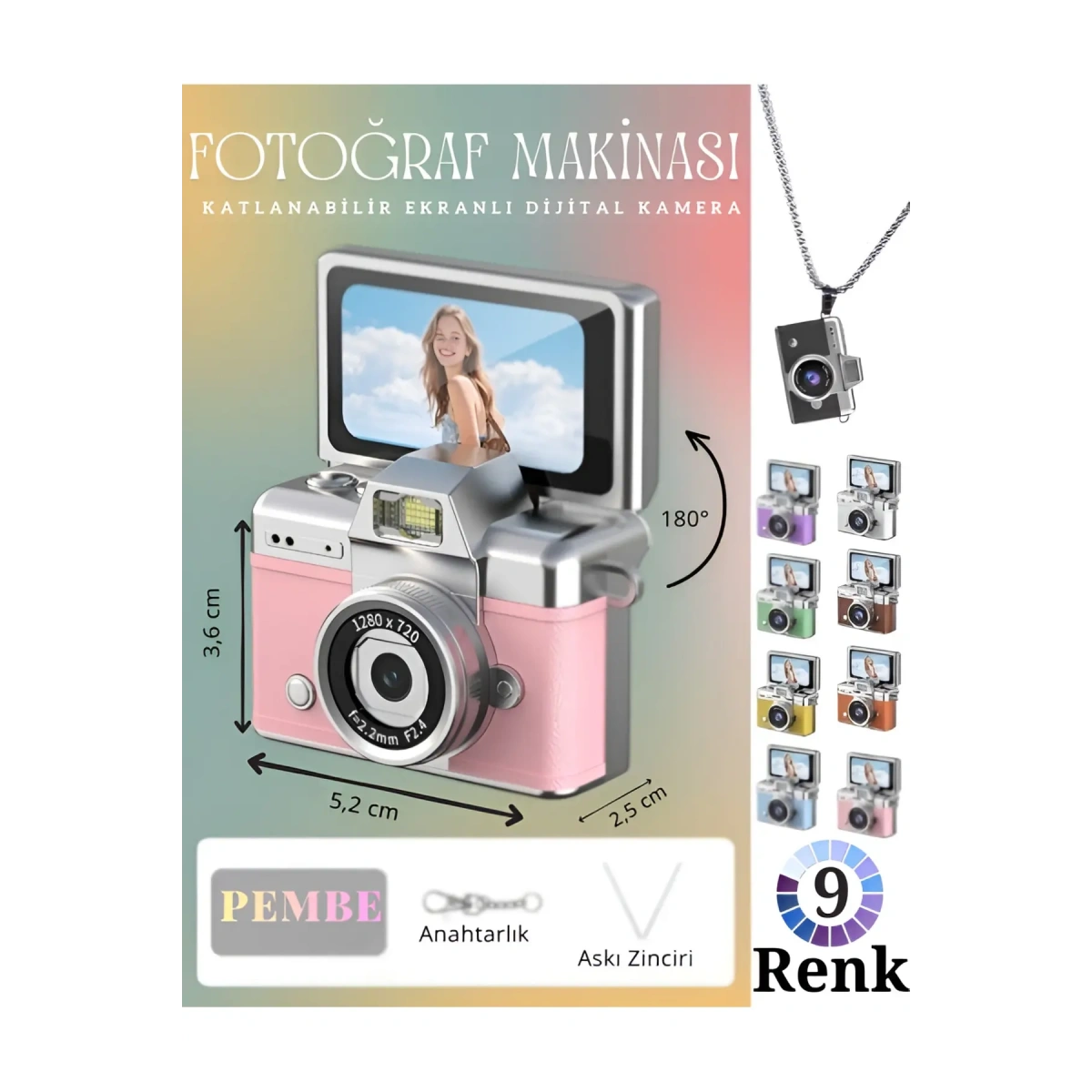 iDragon Lk-027 Mini Fotoğraf Makinesi Pembe