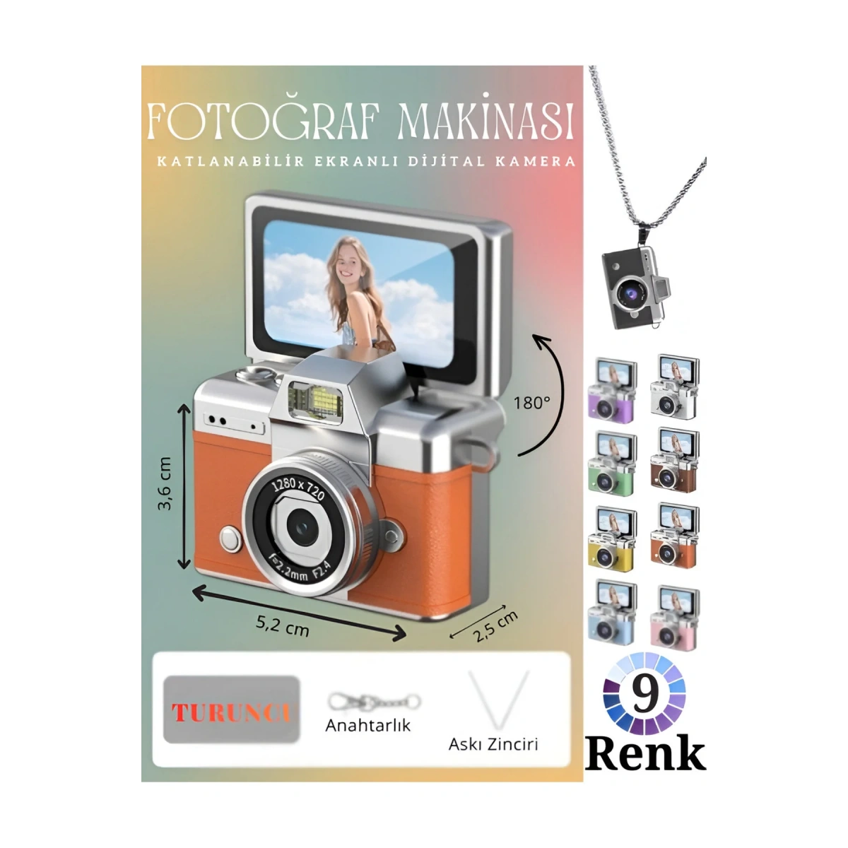 iDragon Lk-027 Mini Fotoğraf Makinesi Turuncu