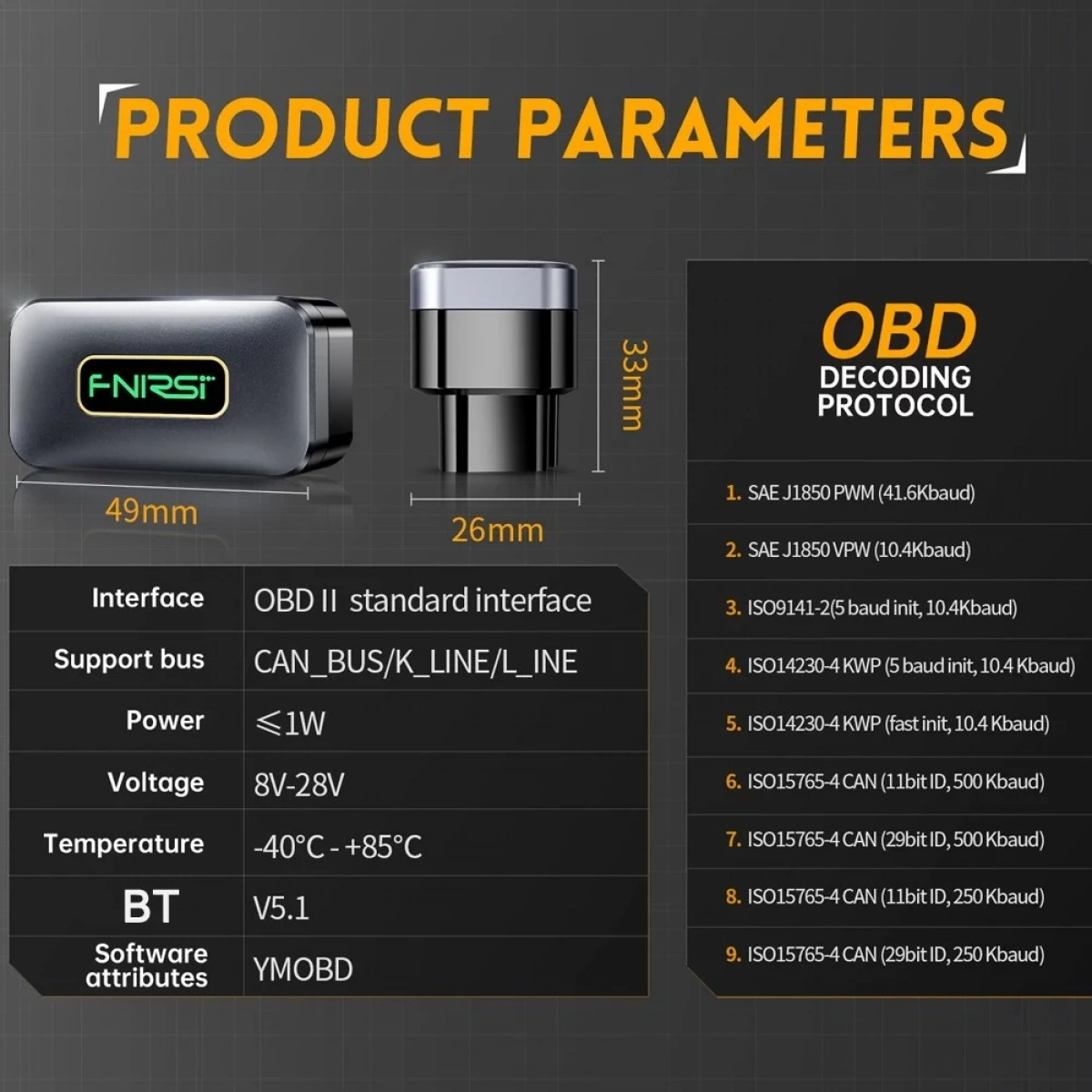 Fnirsi Fd-10 Araba Arıza Kod Tarayıcı