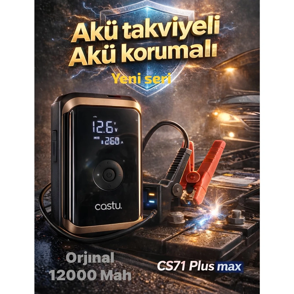 Şarjlı 12.000 mAh Araç Pompası Ve Akü Takviye Cs71 Plus Max