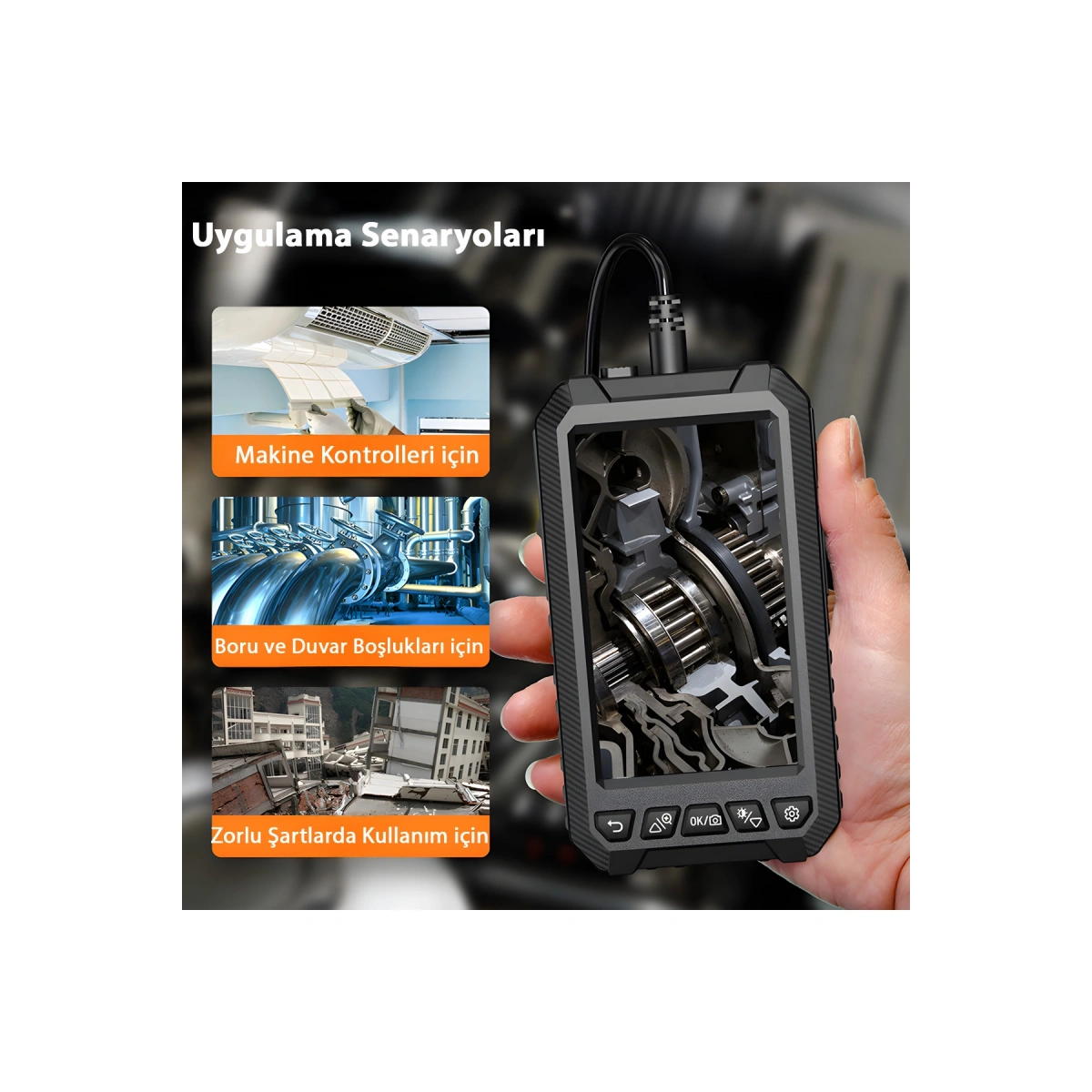 Monitörlü Yılan Kamera 10 Metre Wifili 5003-2