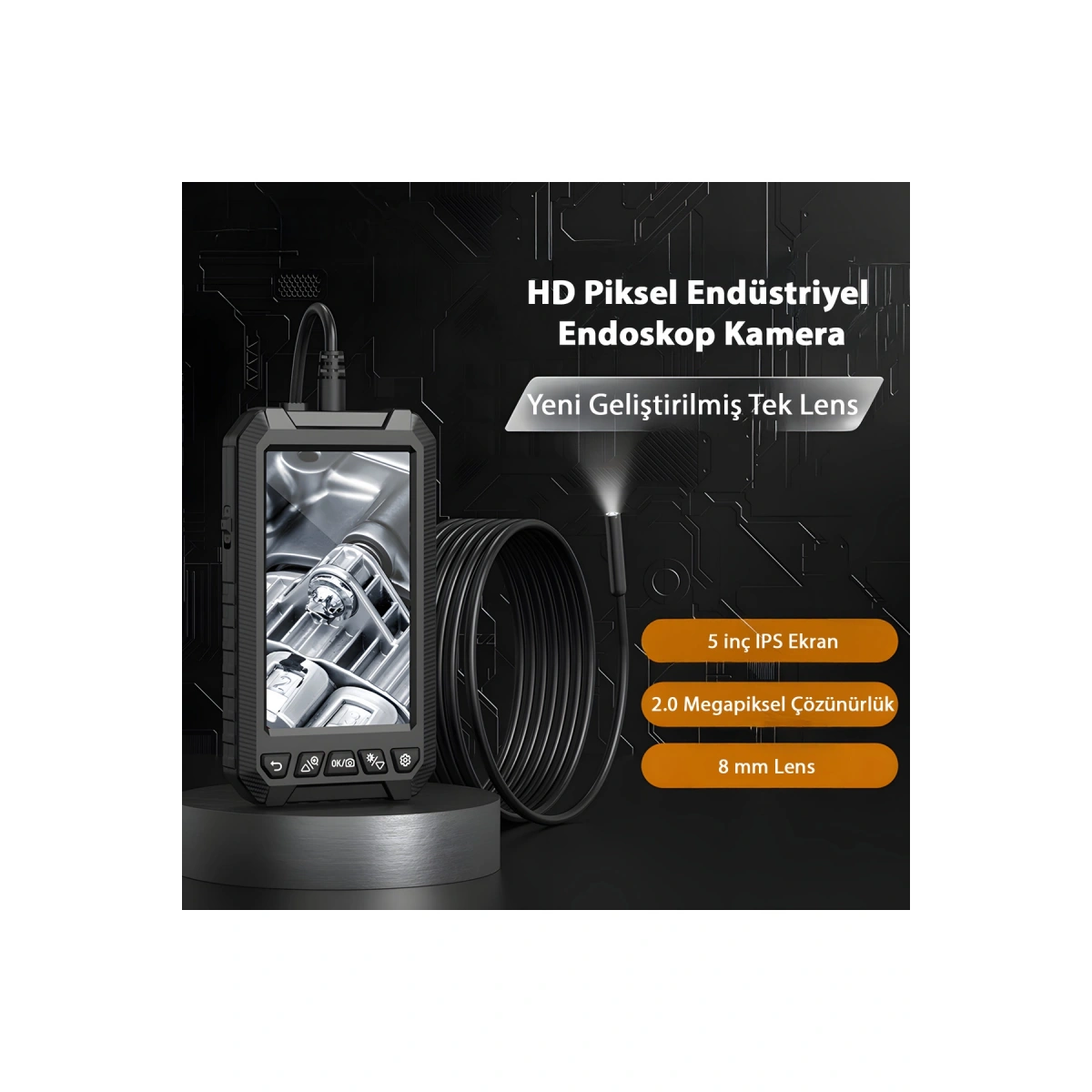 Monitörlü Yılan Kamera 10 Metre Wifili 5003-2