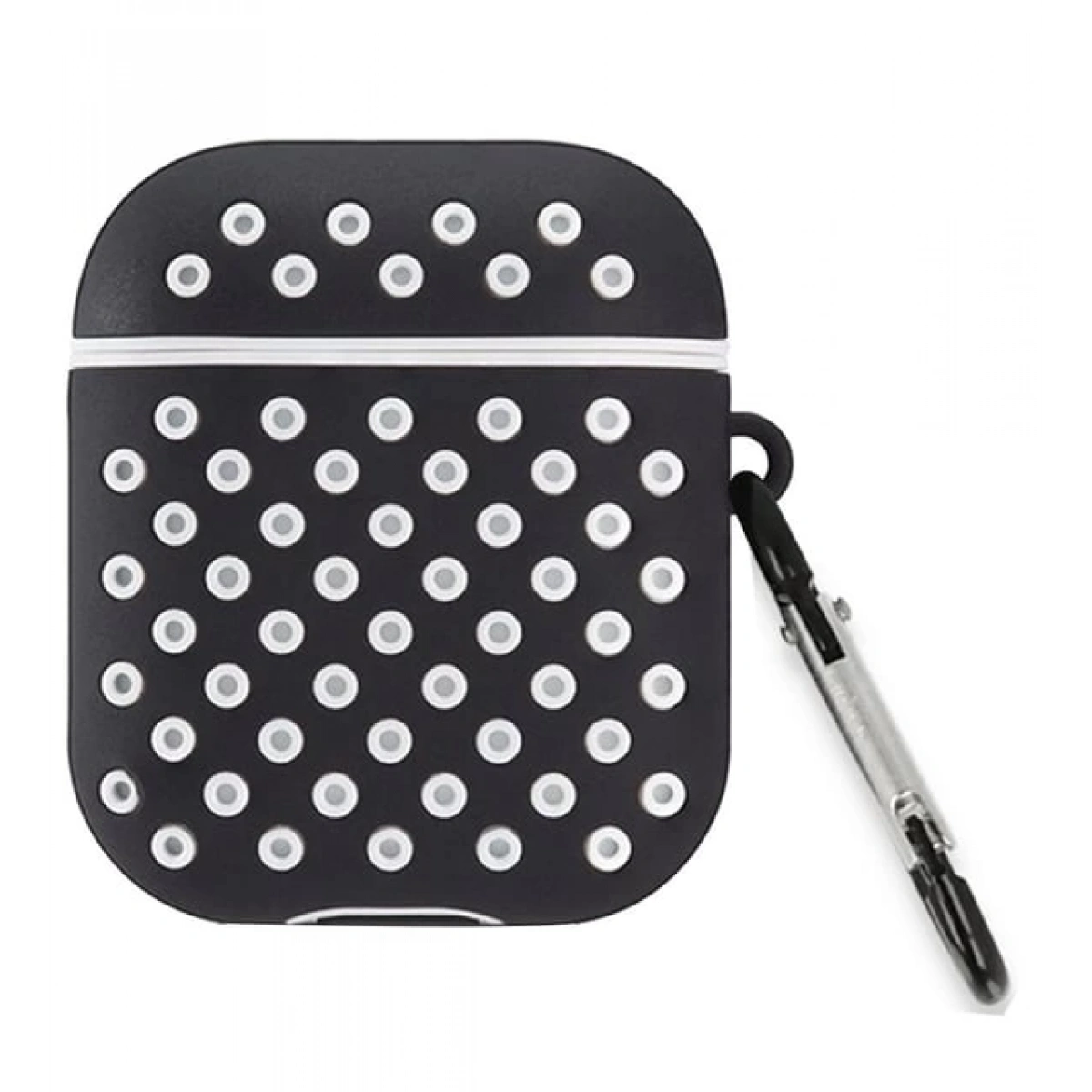 AİRPODS 1 SİLİKON DELİKLİ SİYAH-BEYAZ KILIF
