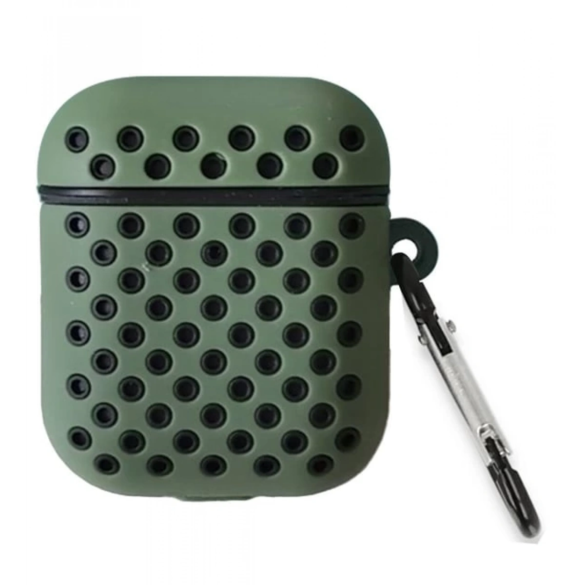 AİRPODS 1 SİLİKON DELİKLİ YEŞİL-SİYAH KILIF