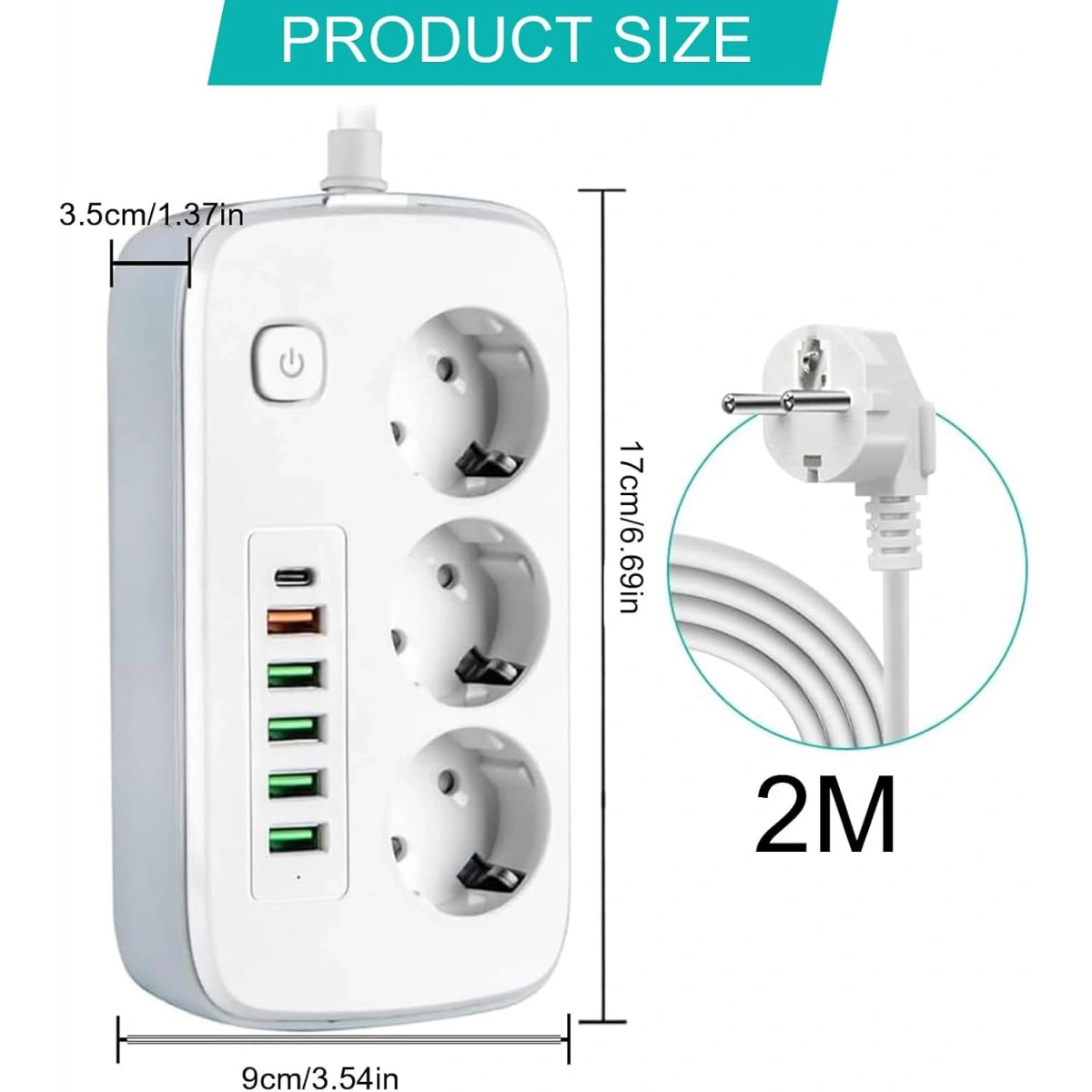 Akım Korumalı 2500w Çoklu Priz 3452