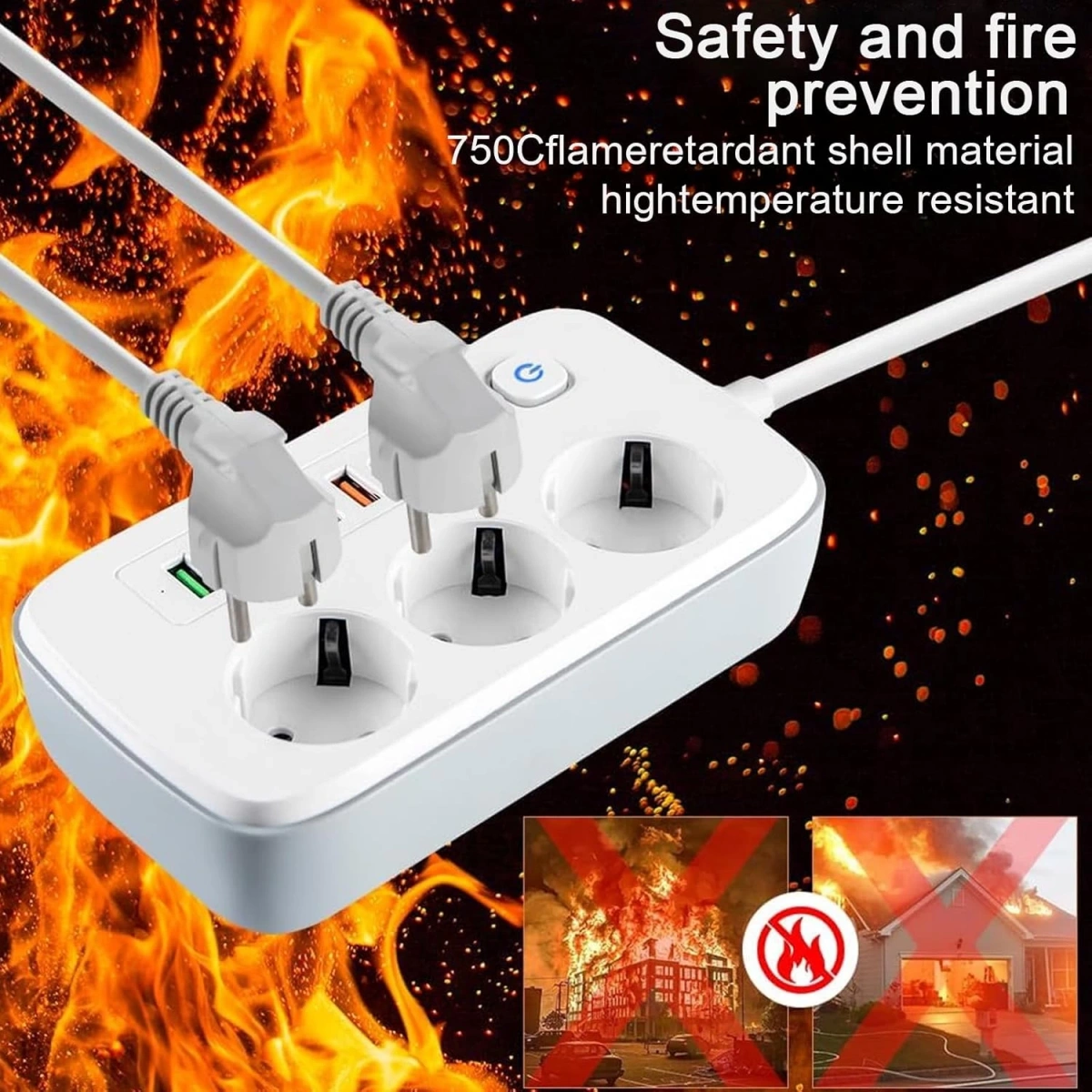 Akım Korumalı 2500w Çoklu Priz 3452