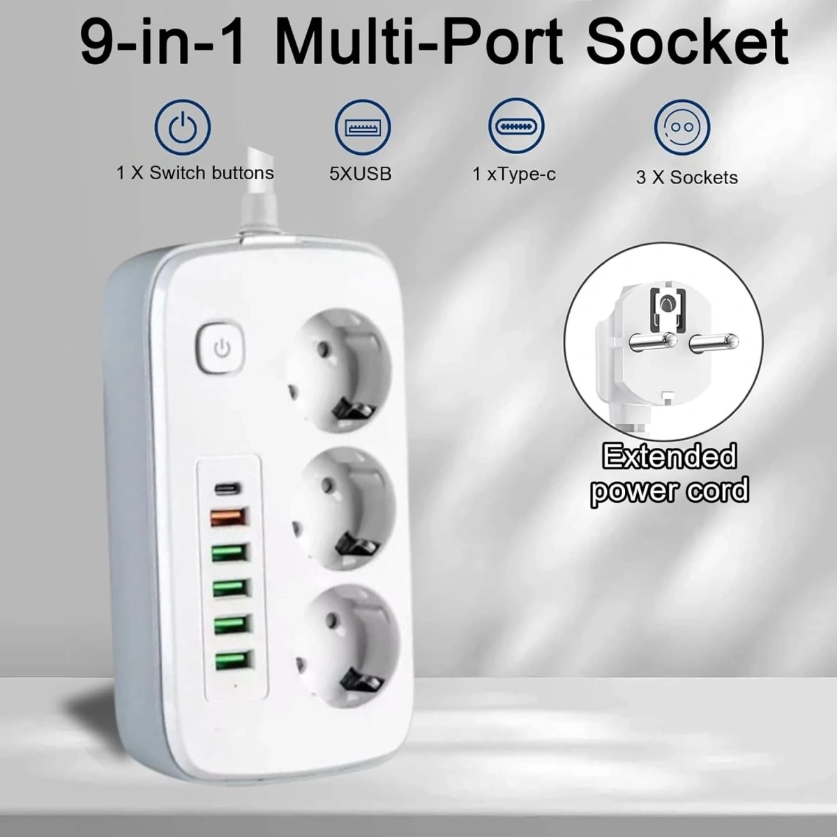 Akım Korumalı 2500w Çoklu Priz 3452