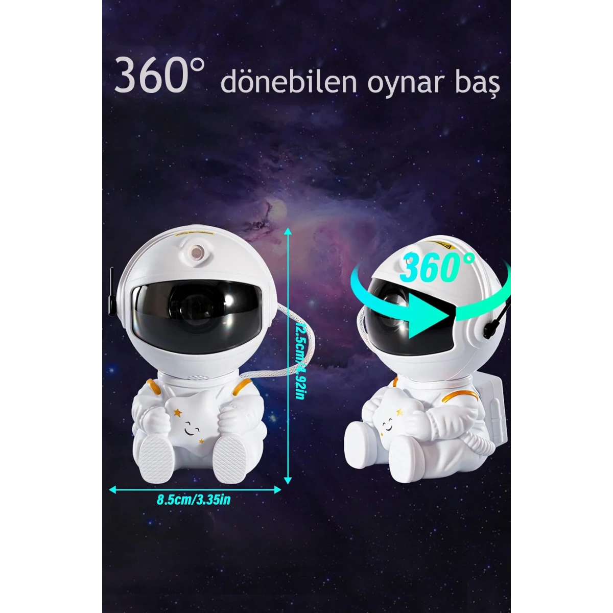 Astronot Projektör Gece Lambası Ve Bluetooth Hoparlör 532