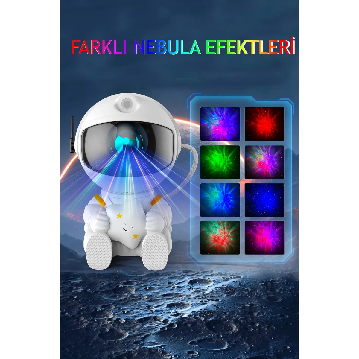 Astronot Projektör Gece Lambası Ve Bluetooth Hoparlör 532