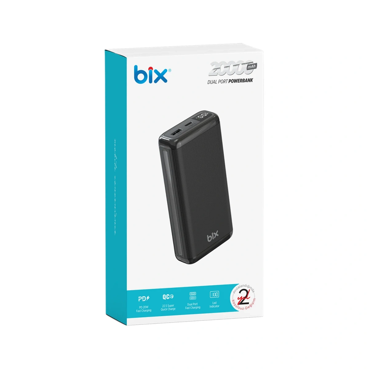 BİX BXPB204 20000 MAH 20W SİYAH POWERBANK