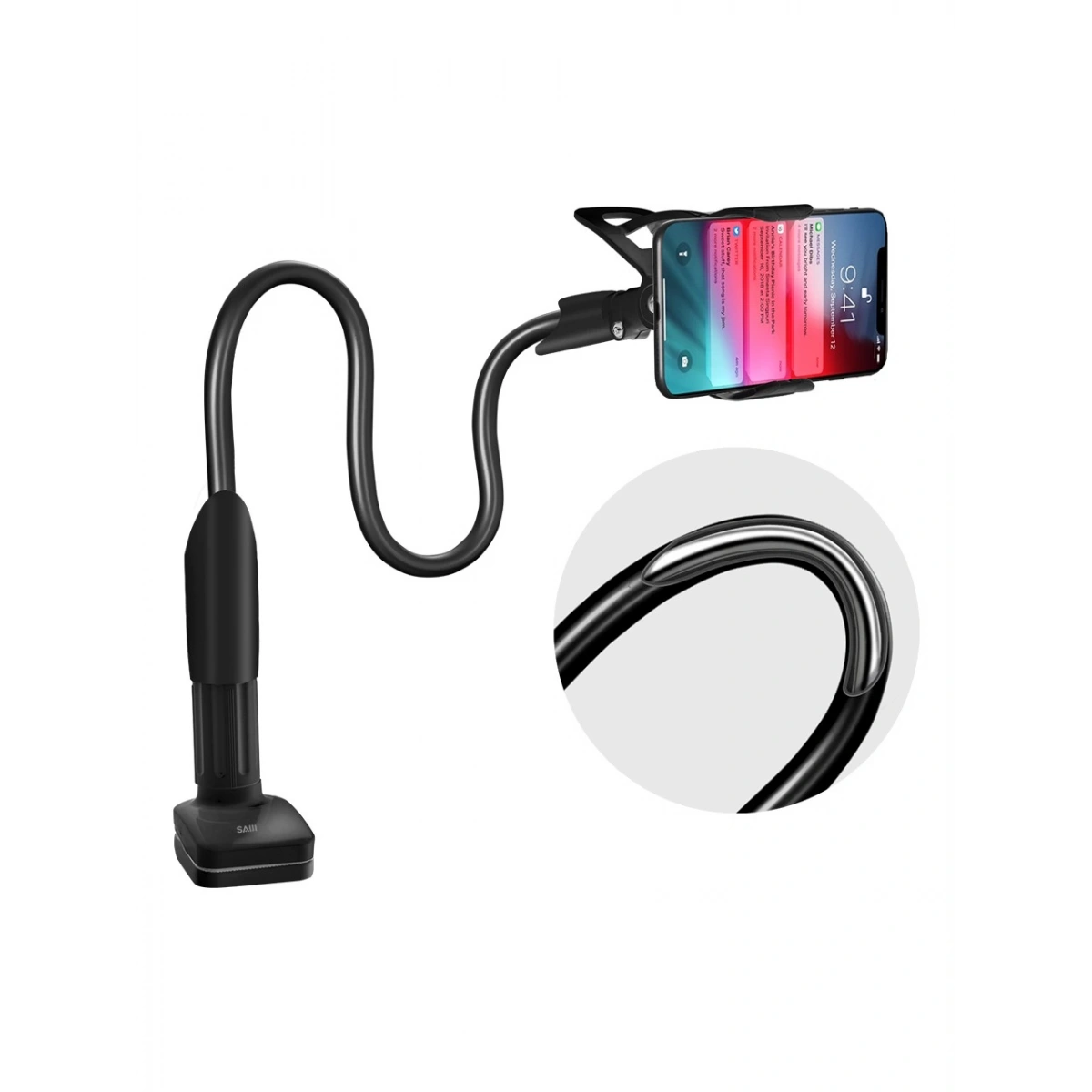 Bix Saıjı Kıstırmalı 95Cm Telefon Tutucu Ivy 3 Siyah