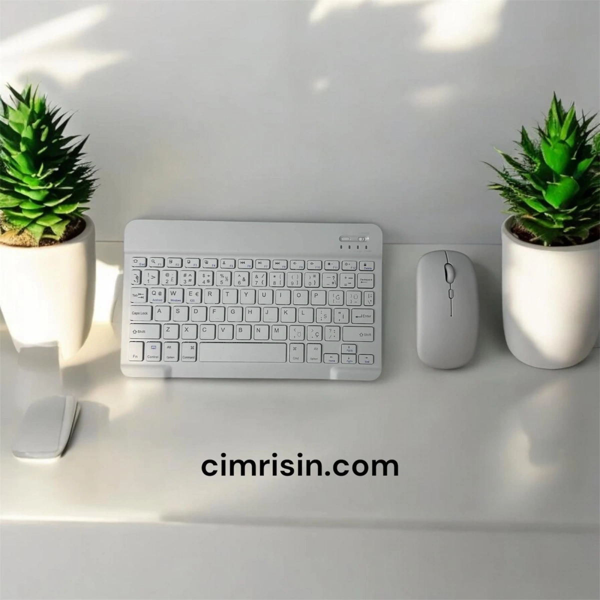 Bluetooth Klavye & Mouse Set Beyaz 10 inc
