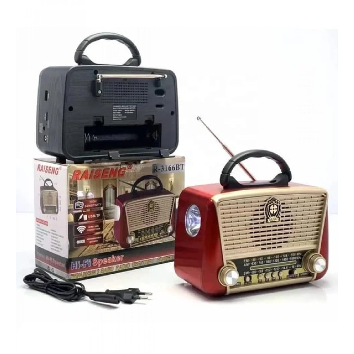 BLUETOOTH NOSTALJİ SPEAKER KIRMIZI R-3166BT