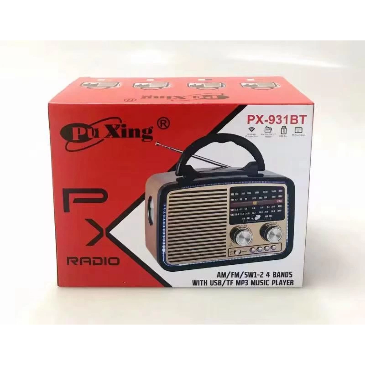 Bluetooth Nostalji Speaker Px-93Bt Kırmızı