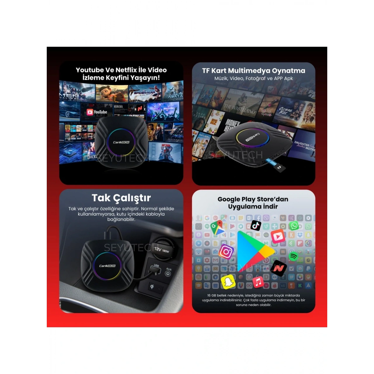 Bmw için 4+64 Gb Sim Kartlı Car Smart Box Carplay