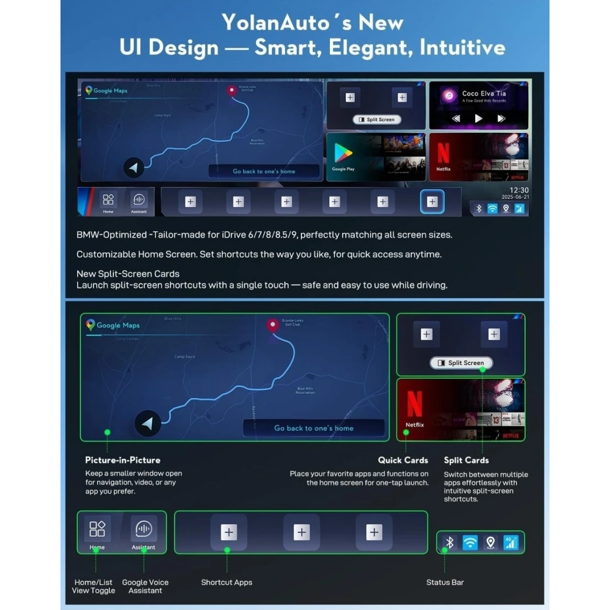Bmw için 8+128 Gb Sim Kartlı Car Smart Box Carplay