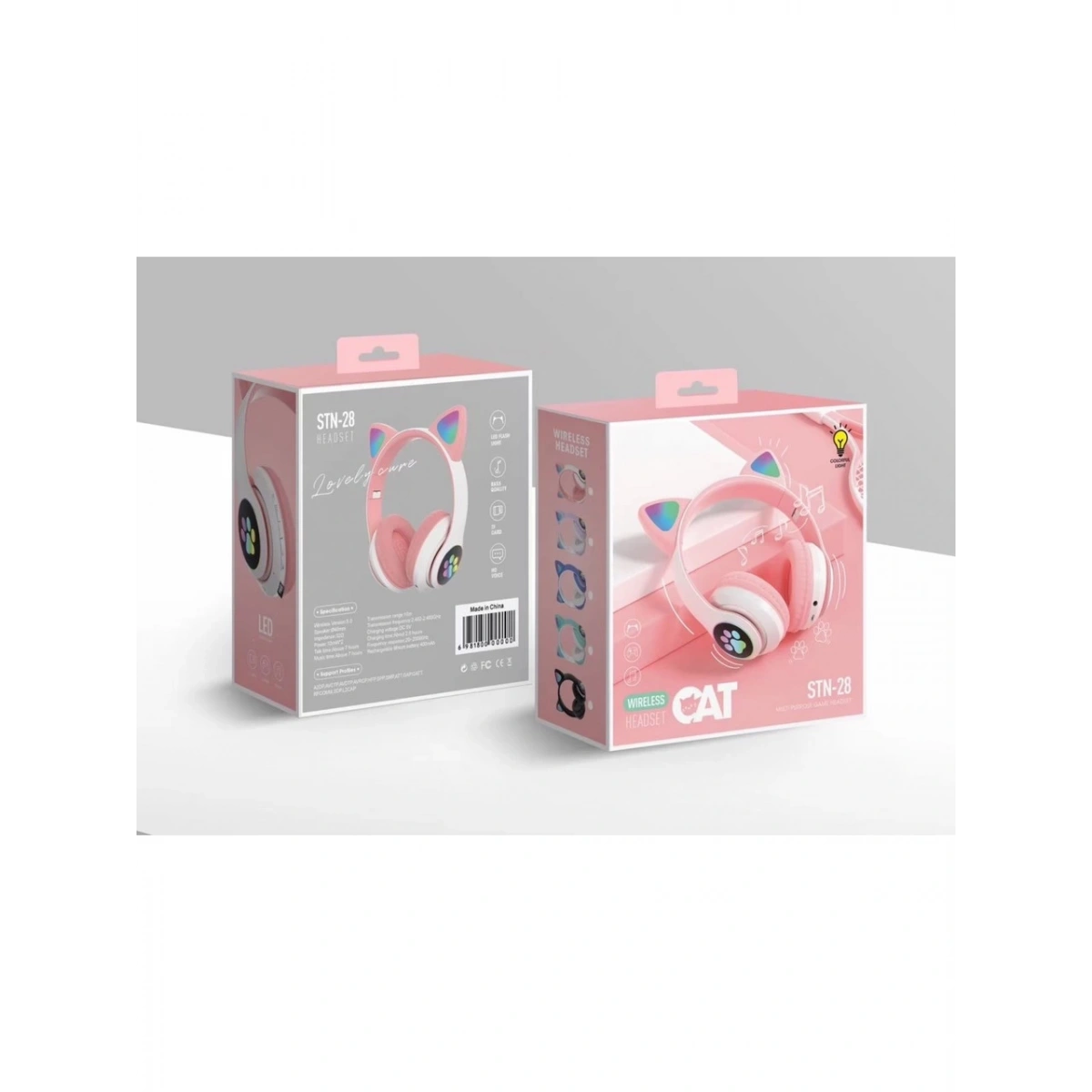 CAT STN-28 KABLOSUZ KAFA ÜSTÜ PEMBE KULAKLIK