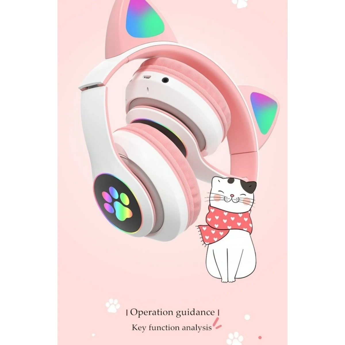 CAT STN-28 KABLOSUZ KAFA ÜSTÜ PEMBE KULAKLIK