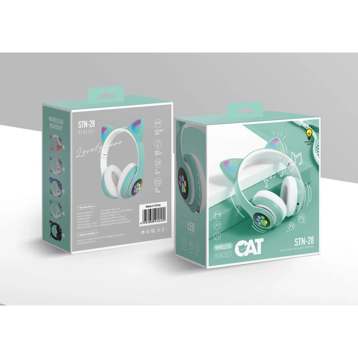 CAT STN-28 KABLOSUZ KAFA ÜSTÜ YEŞİL KULAKLIK