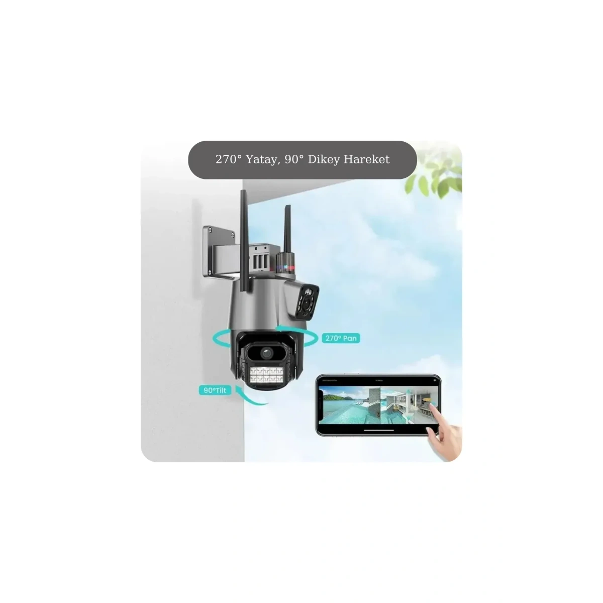 Çift Kameralı Wifi Kamera YK-P2042