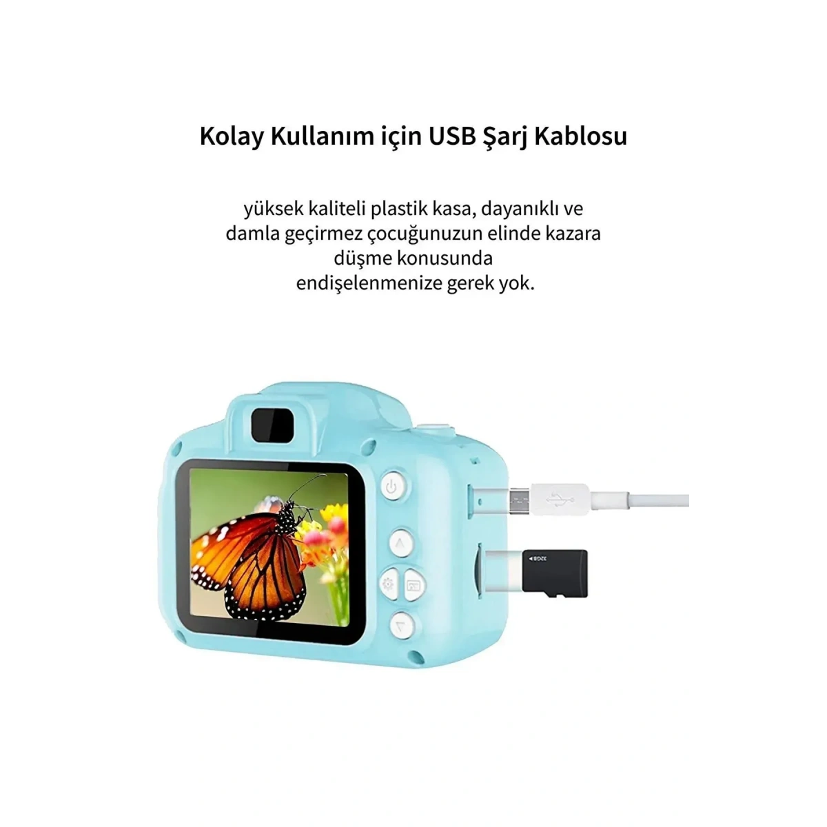 Çocuk Dijital Fotoğraf Makinesi KIDS X2 Mavi