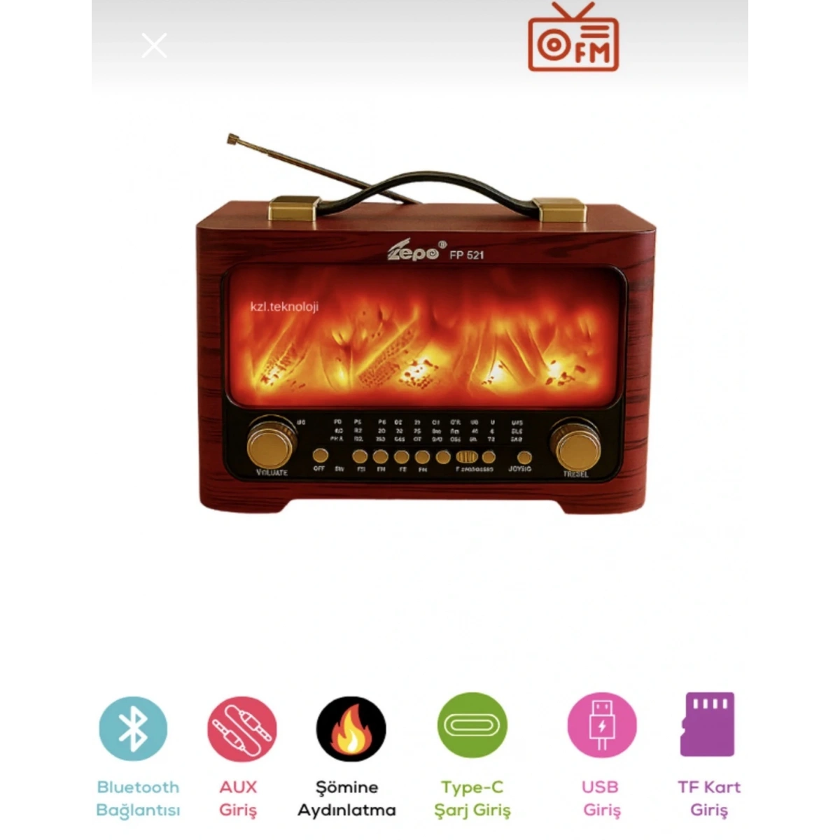 Fp-821 Şömine Radio Ses Bombası Gold