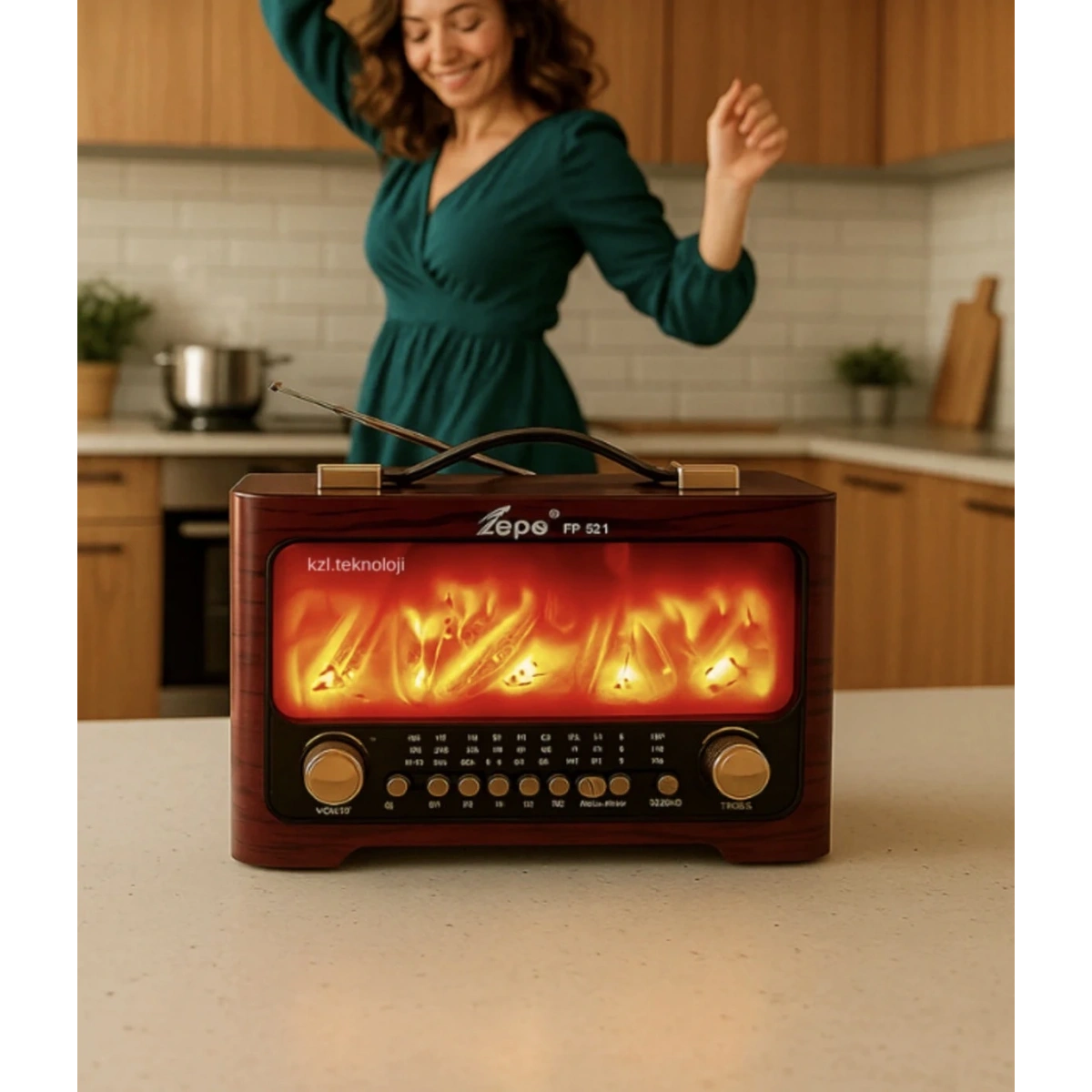 Fp-821 Şömine Radio Ses Bombası Kestane