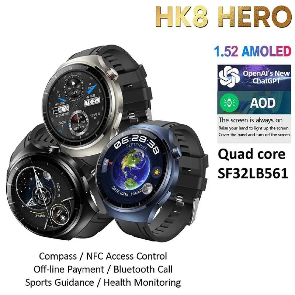 HK8 HERO WATCH AKILLI SAAT