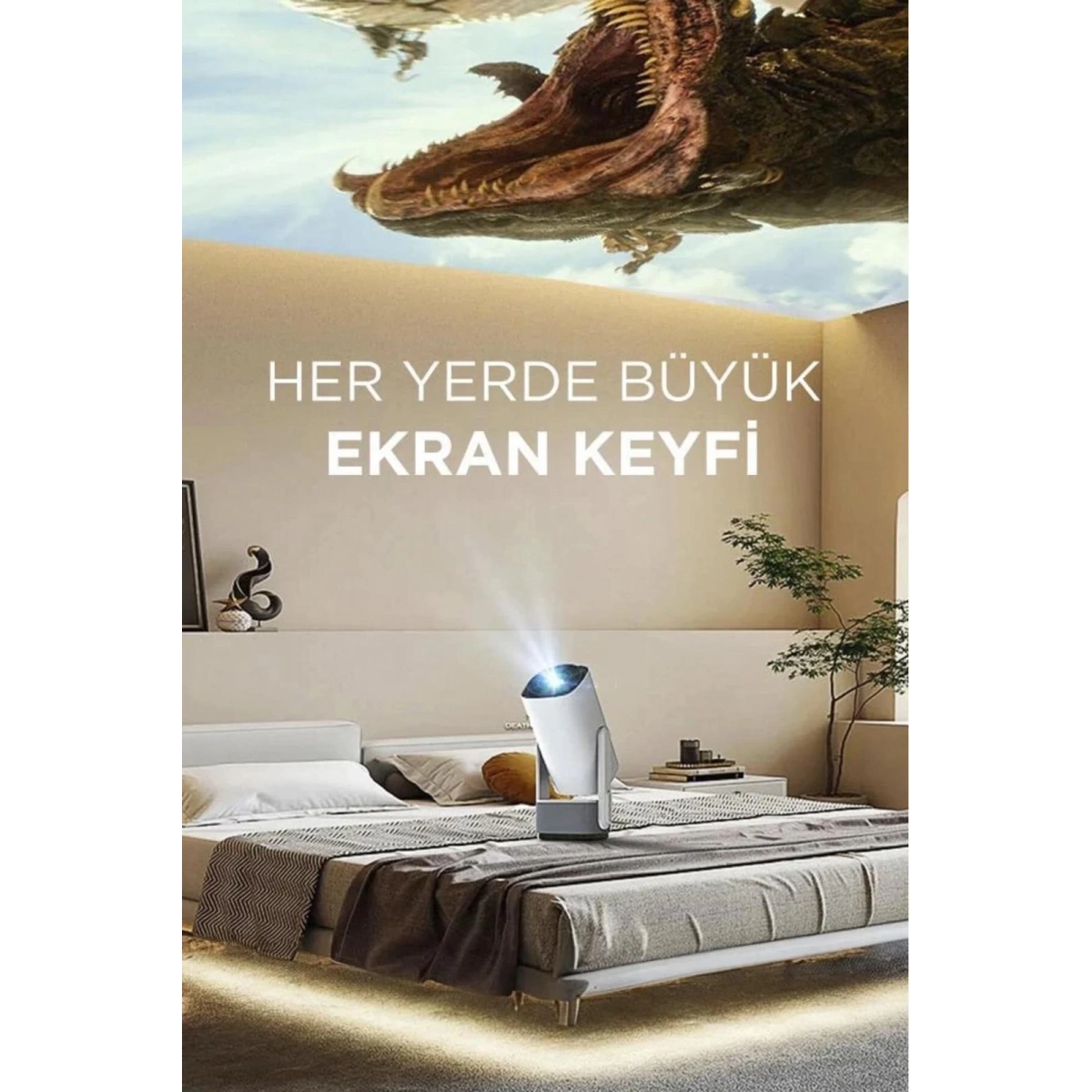 İ-Dragon DR-400 Şarjlı Projeksiyon Beyaz