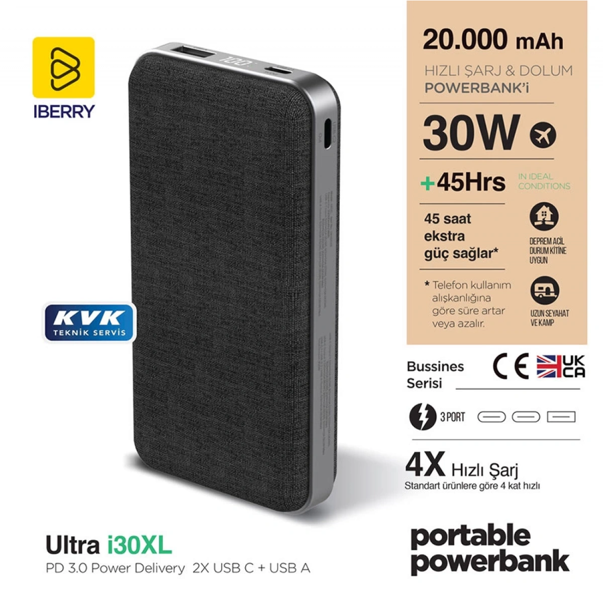 İBERRY İ30XL 20000 MAH POWERBANK