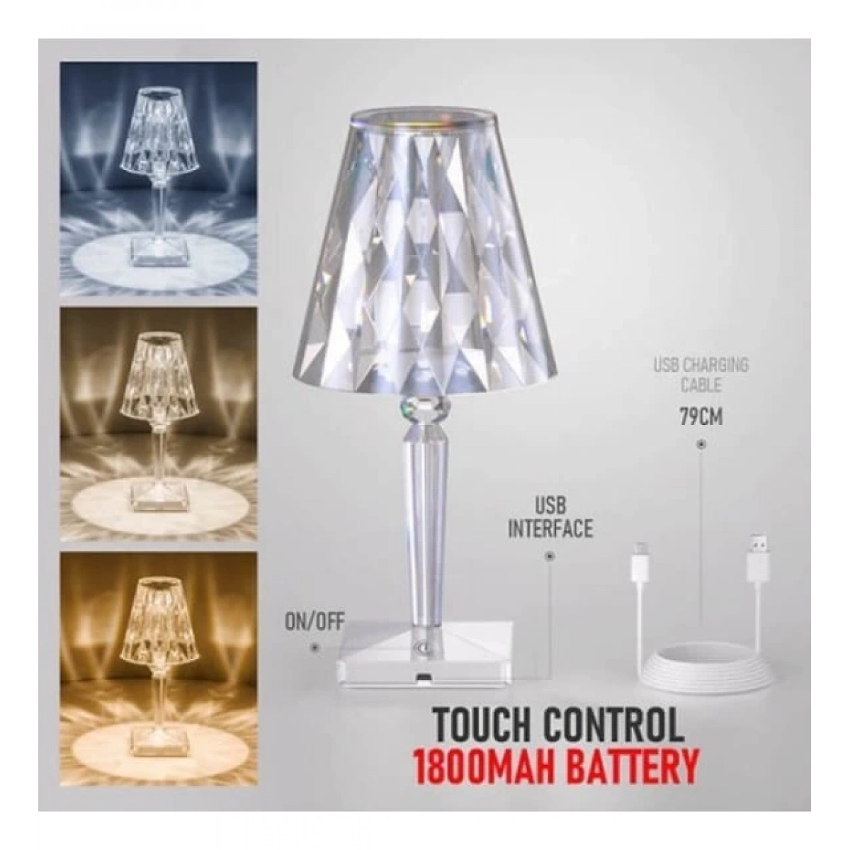 İnter Kristal Ambiyans Masa Lambası