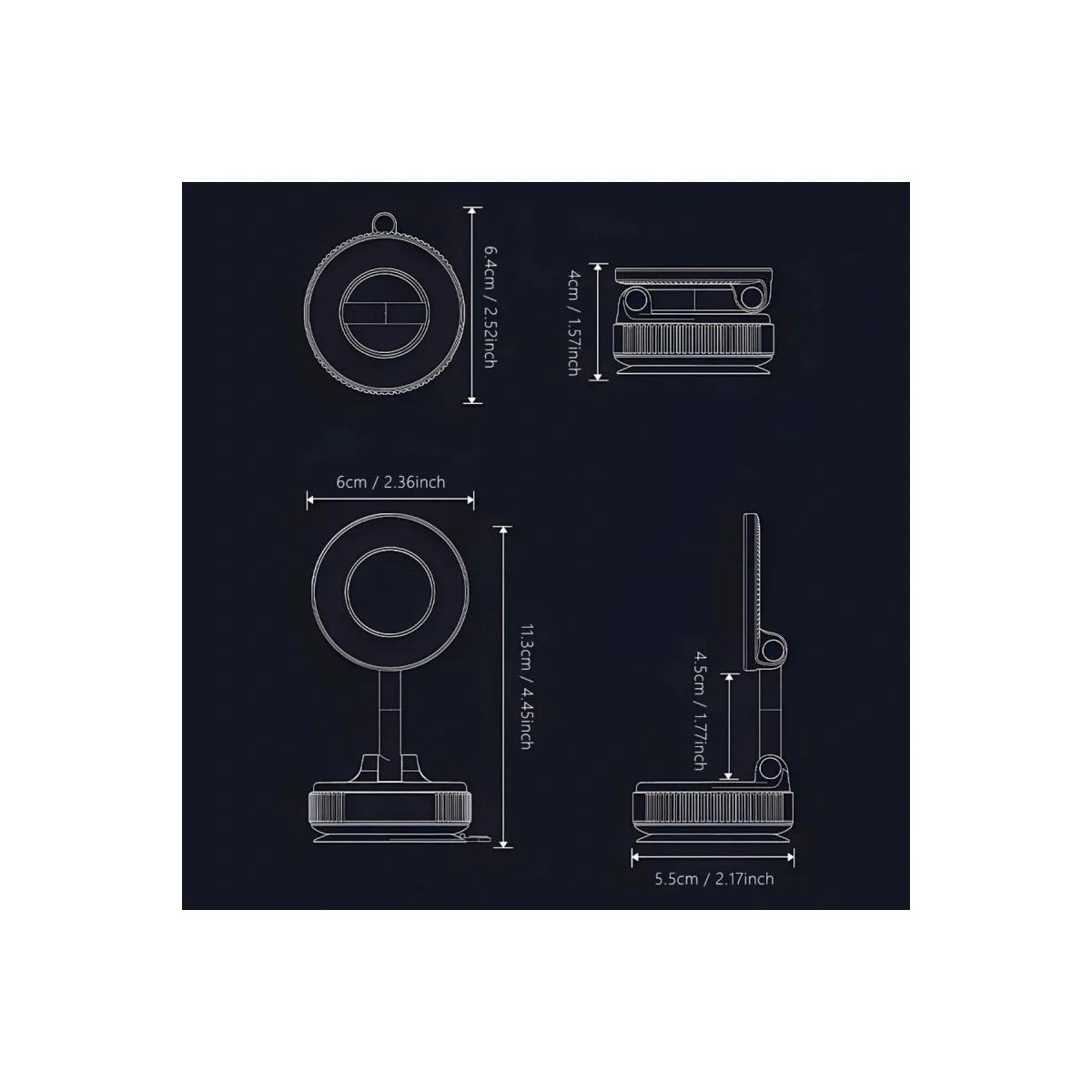 K11 Vakumlu Magsafe Telefon Tutucu Siyah