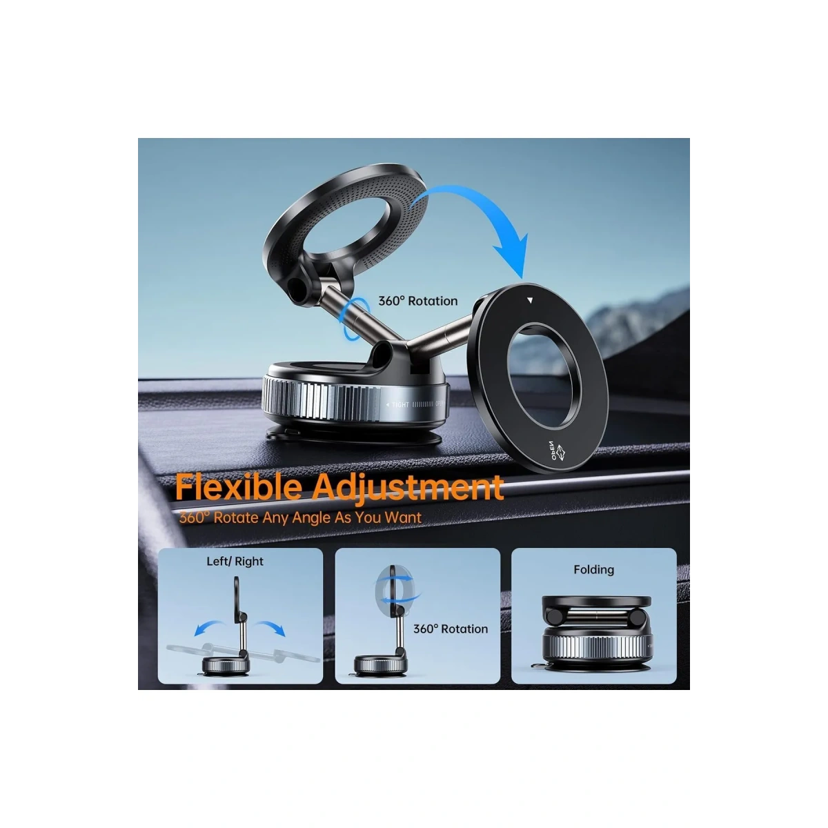 K11 Vakumlu Magsafe Telefon Tutucu Siyah