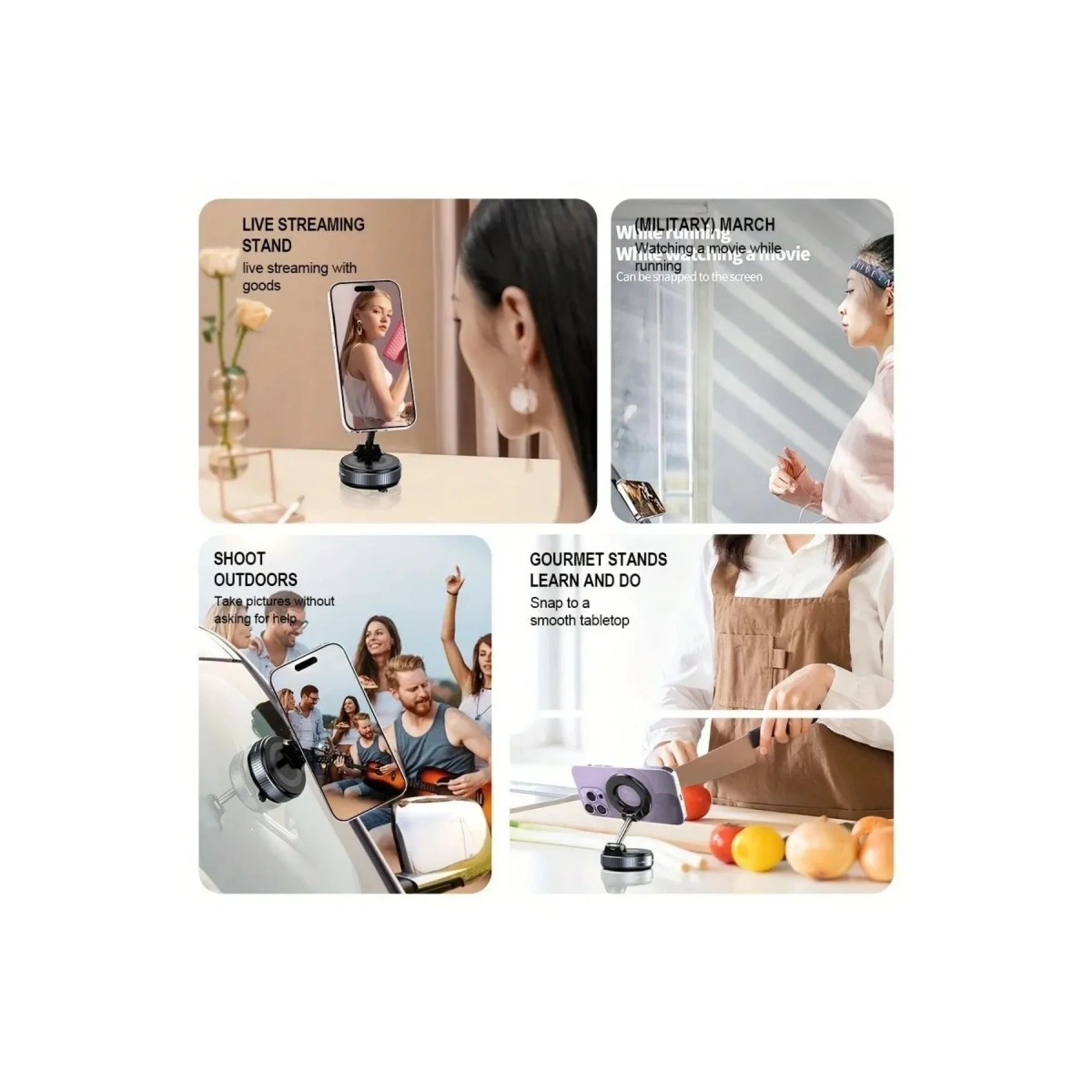 K11 Vakumlu Magsafe Telefon Tutucu Siyah