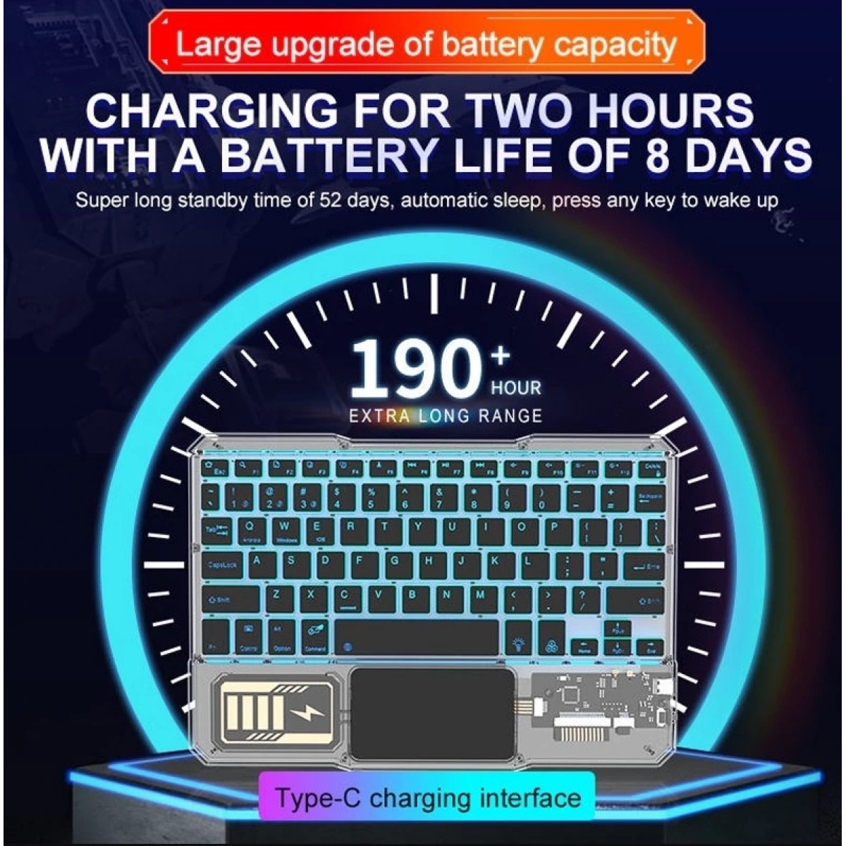 Kablosuz Klavye Pc Tv Telefon Uyumlu Kb-333 Mavi