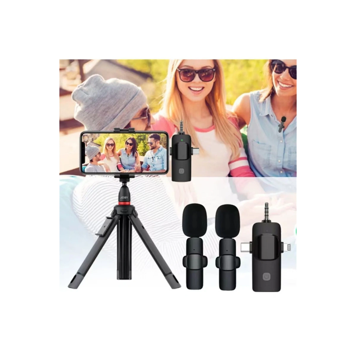 Kablosuz Yaka Mikrofonu Çiftli K10