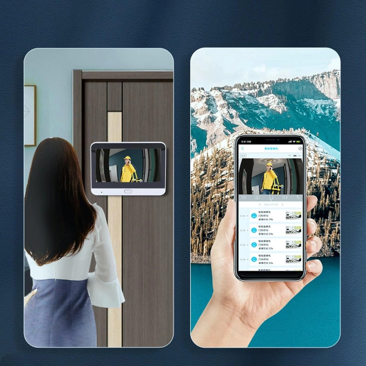 Kayıt Yapabilen Kapı Dürbünü Kamarası 300Pa-Tuya