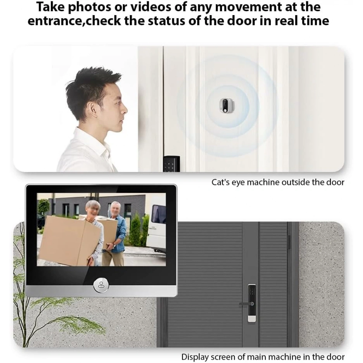 Kayıt Yapabilen Kapı Dürbünü Kamarası KM-19 W1