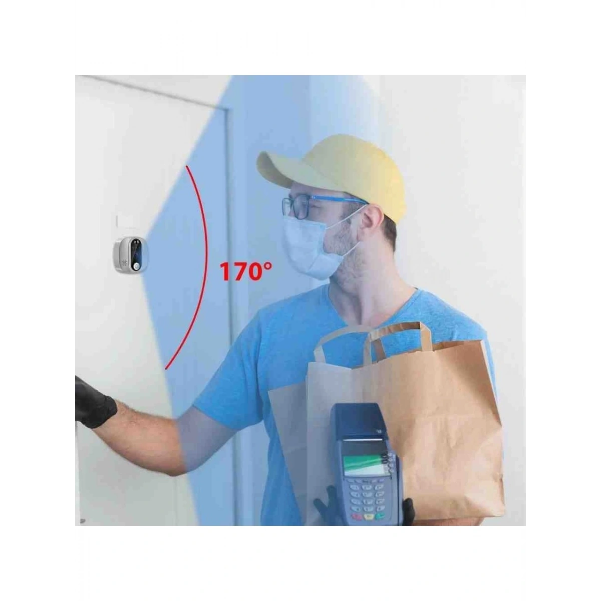 Kayıt Yapabilen Kapı Dürbünü Kamarası KM-19 W1