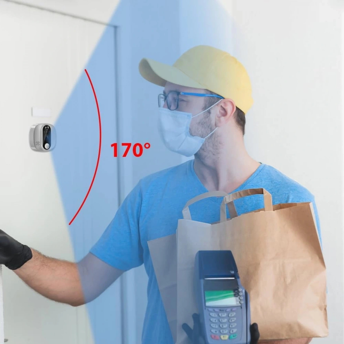 Kayıt Yapabilen Kapı Dürbünü Kamarası KM-19 W1