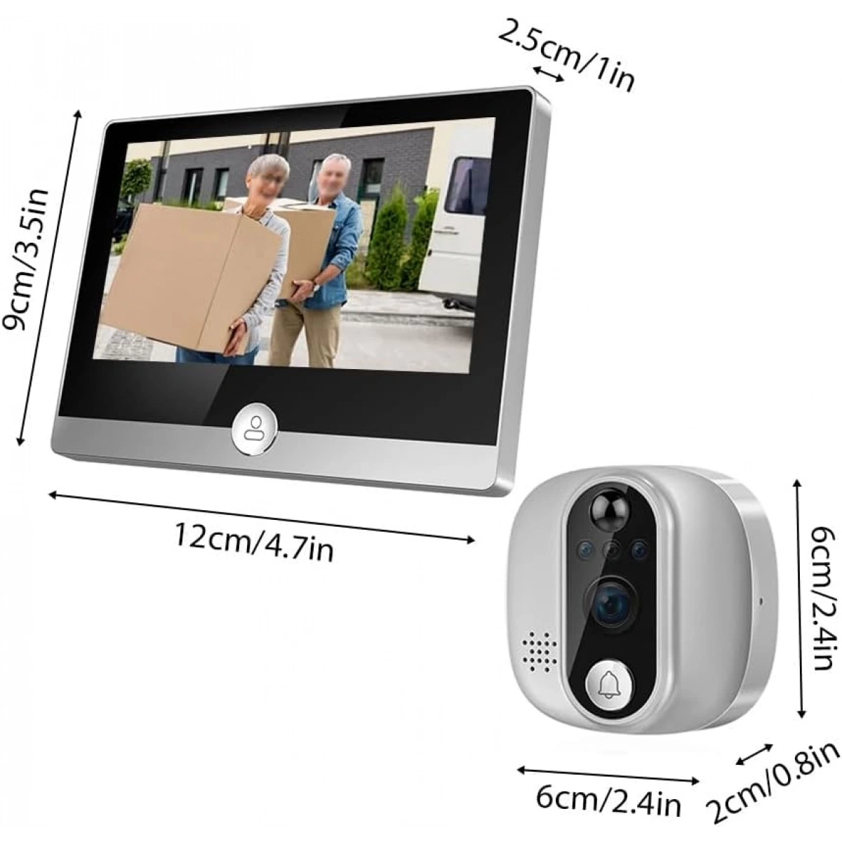 Kayıt Yapabilen Kapı Dürbünü Kamarası KM-19 W1