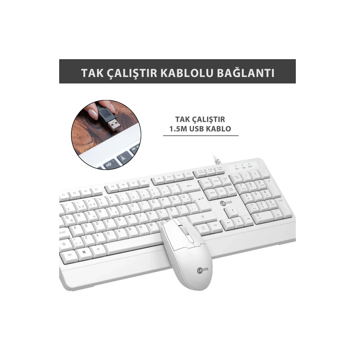 Lecoo Lenovo Cm106 Kablolu Klavye Ve Mouse