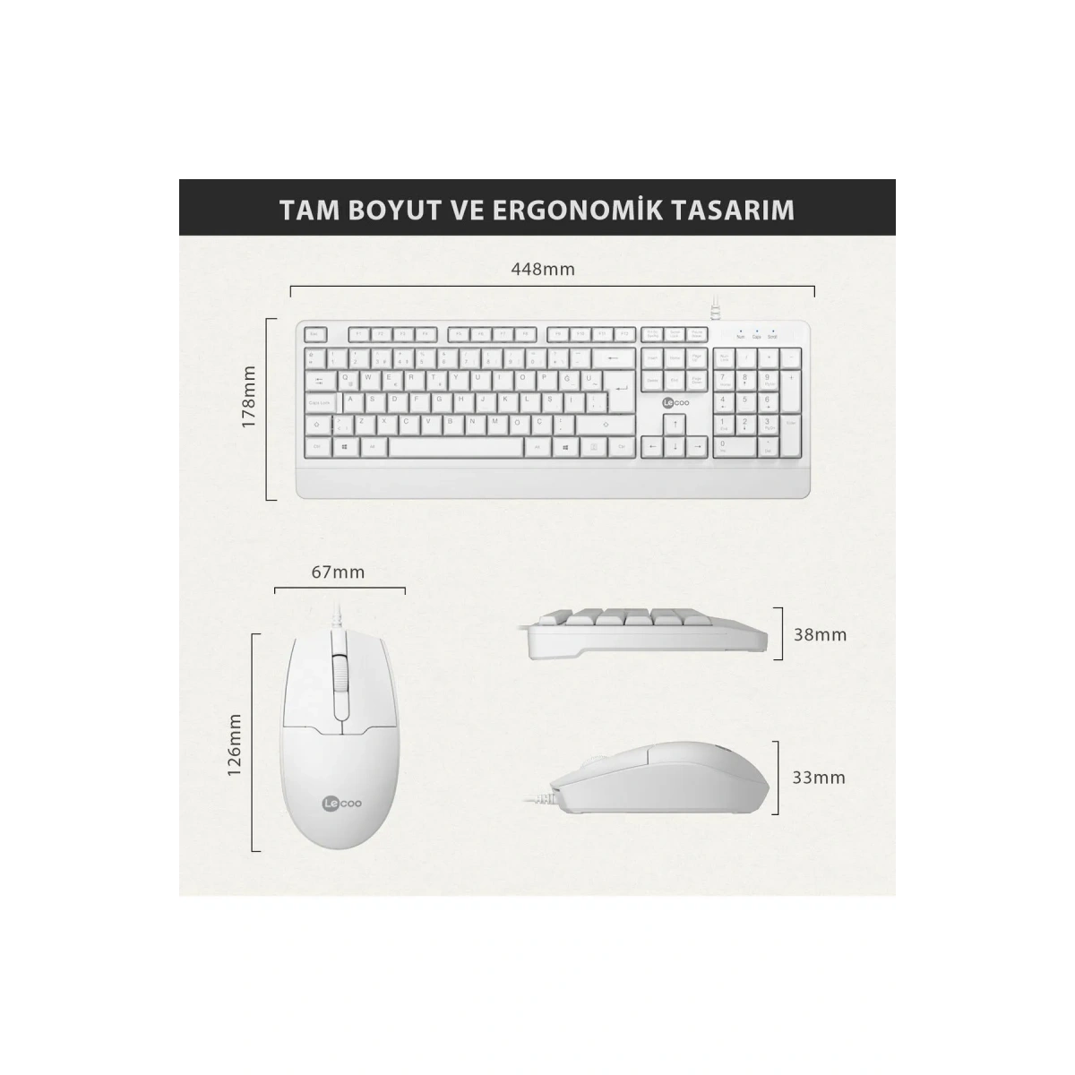 Lecoo Lenovo Cm106 Kablolu Klavye Ve Mouse