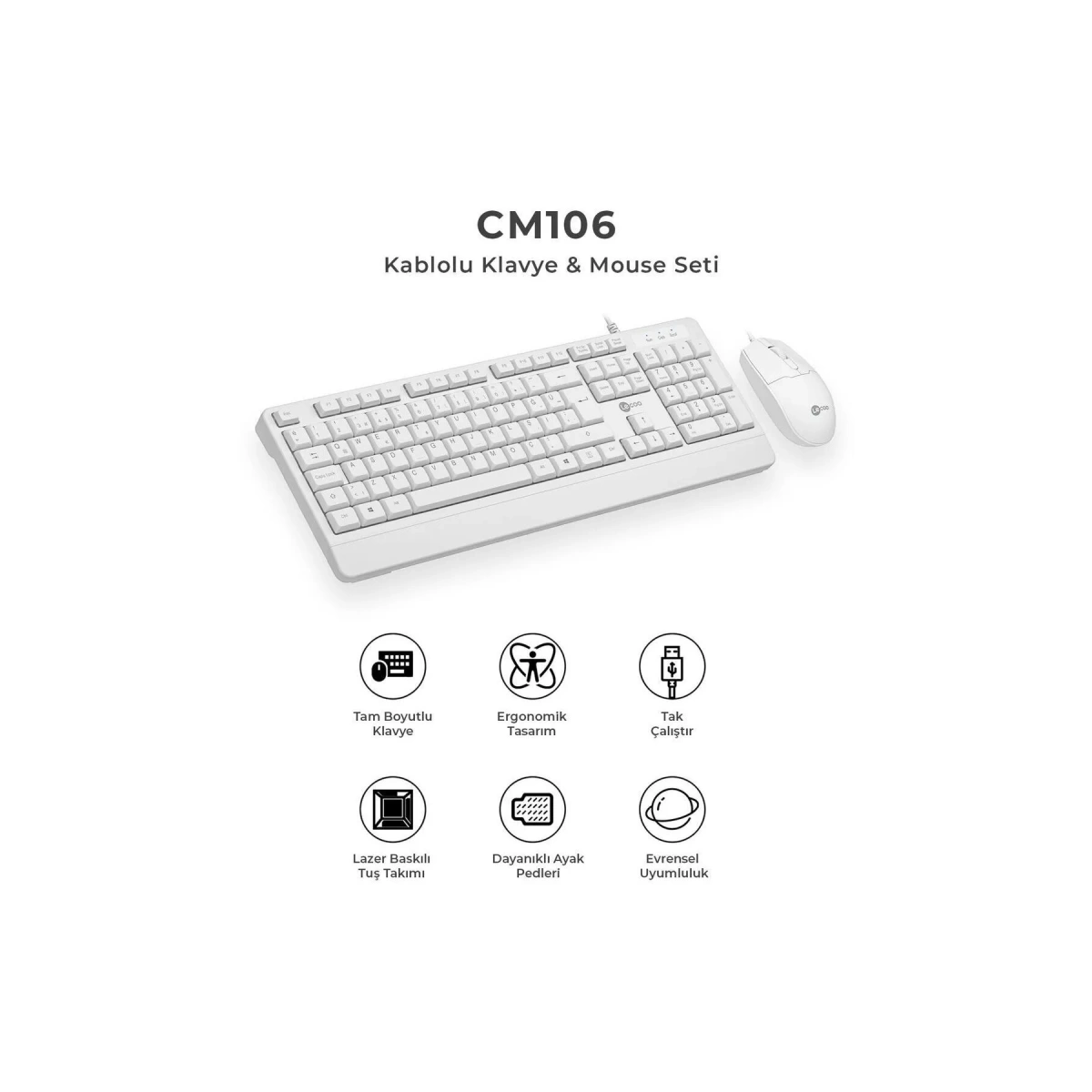 Lecoo Lenovo Cm106 Kablolu Klavye Ve Mouse