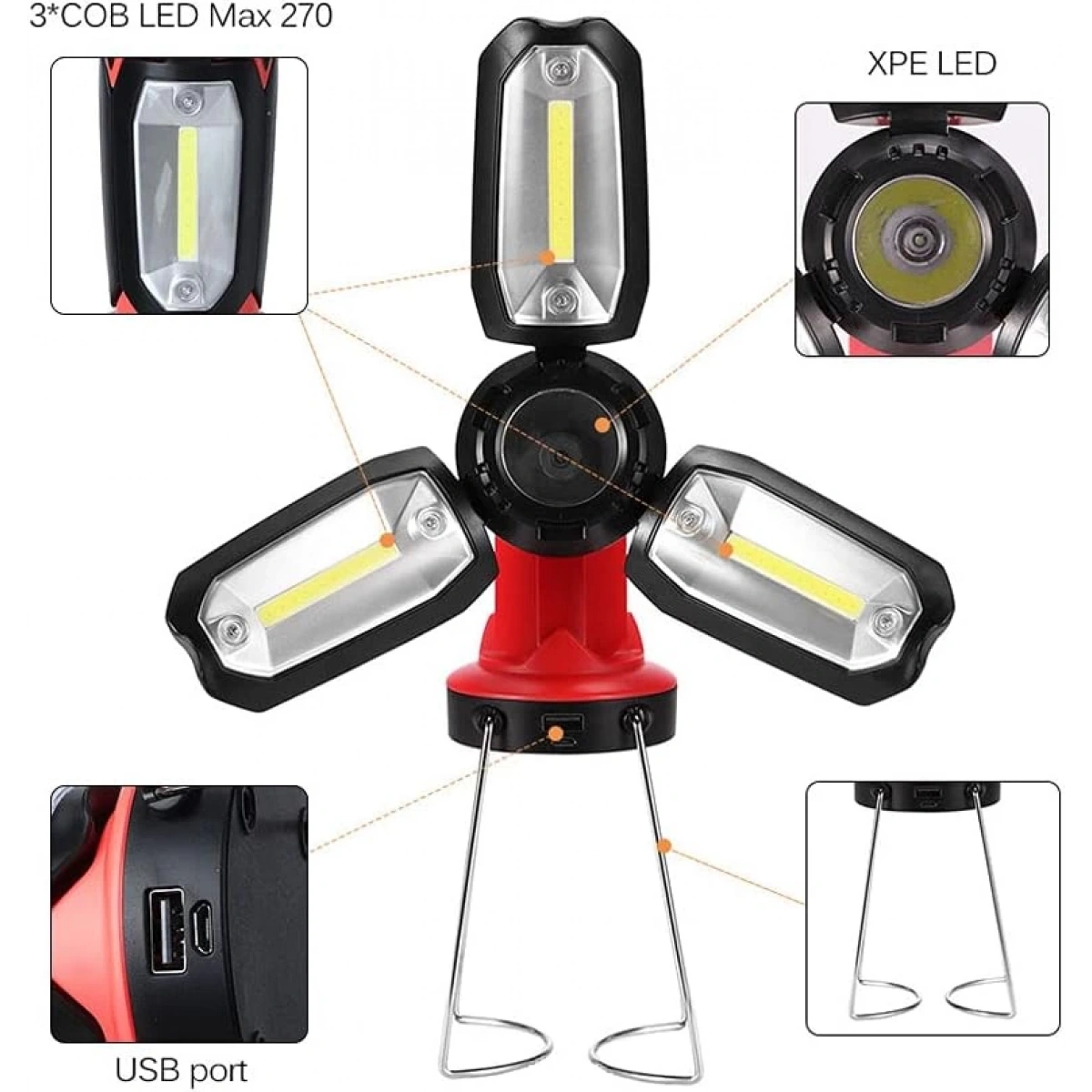 Ledli Şarjlı Gece Lambası Mx-8801 Kırmızı