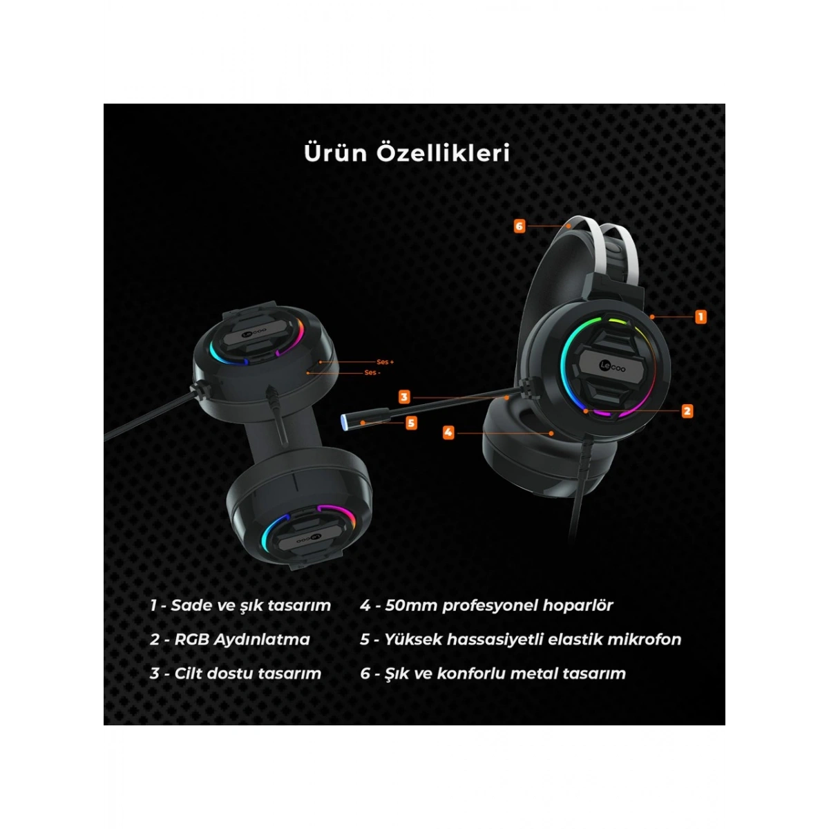 Lenovo Lecooo Ht401 Oyuncu Kulaklığı