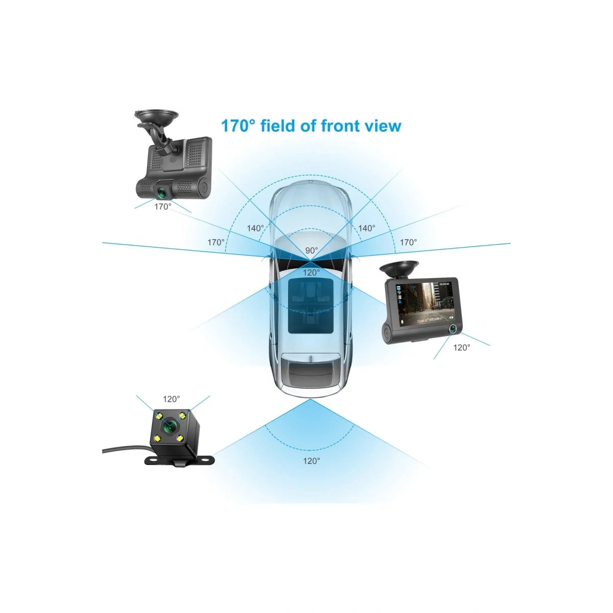 MB-400 3 KAMERALI ARAÇ KAMERASI 32GB DESTEKLİ