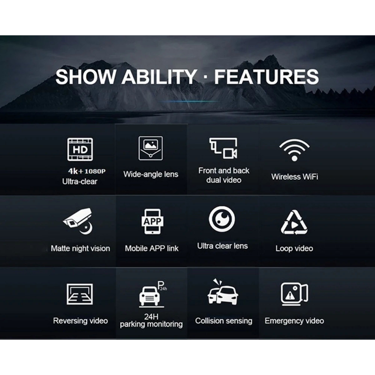 MB-5800 2 KAMERALI 4K ARAÇ KAMERASI 128GB DESTEKLİ