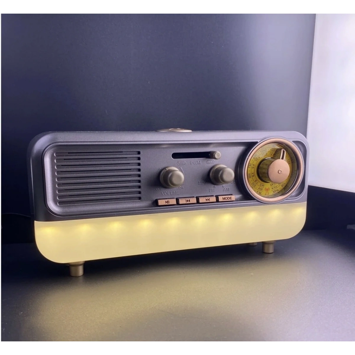 Md-1314 Işıklı Radio Ses Bombası Gold