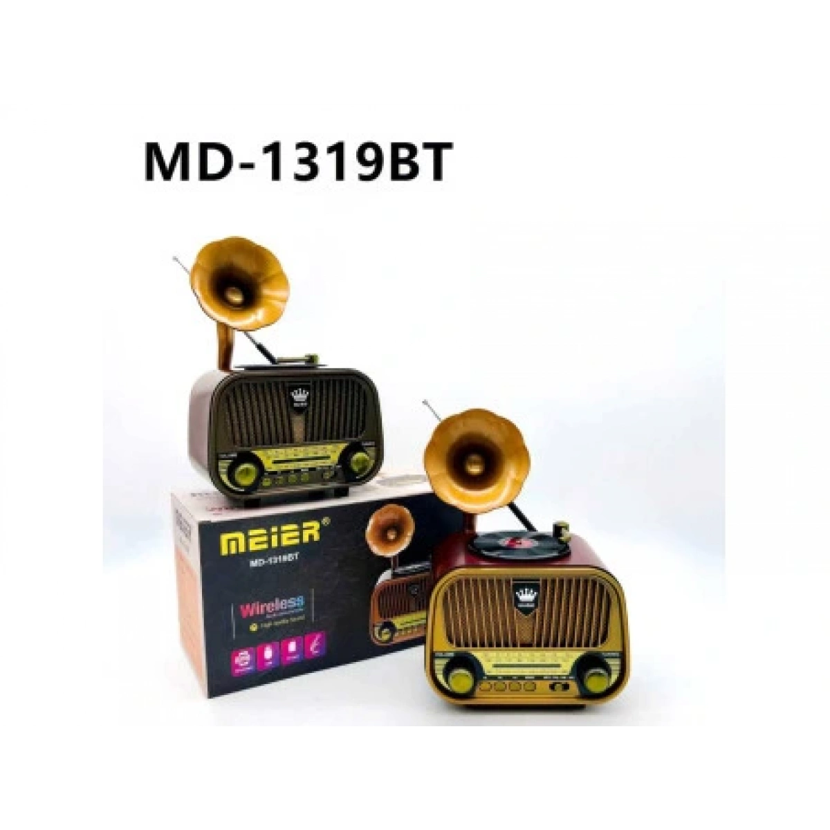 Md-1319 Gramafon Görünümlü Radio Ses Bombası